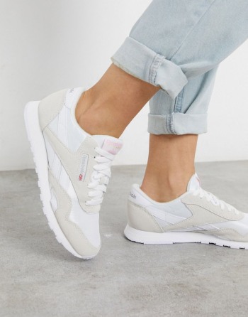 Reebok Classic Nylon Bijele Sive - Ženske Tenisice | 59083IPJY